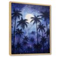 thumbnail image 2 of Designart "Mystical Impressions Of Indigo Palm Trees III" Palms & Palm Trees Floater Framed Canvas Prints, 2 of 5