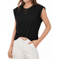 thumbnail image 2 of MOYIKO Womens Summer Tops Casual Loose Fit Cap Sleeve T Shirts Basic Crewneck Tank Tops Trendy Plain Womens Clothes Tee, 2 of 7