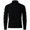 thumbnail image 5 of Men's Cardigan Sweater Long Sleeve Stand Collar Full Zip Knitted Outerwear with Pockets Black M, 5 of 6