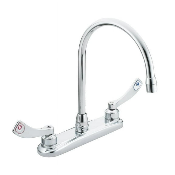 Moen Commercial Gooseneck Kitchen/Bathroom Faucet, Manual, 4" Mount, 3 Hole 8289