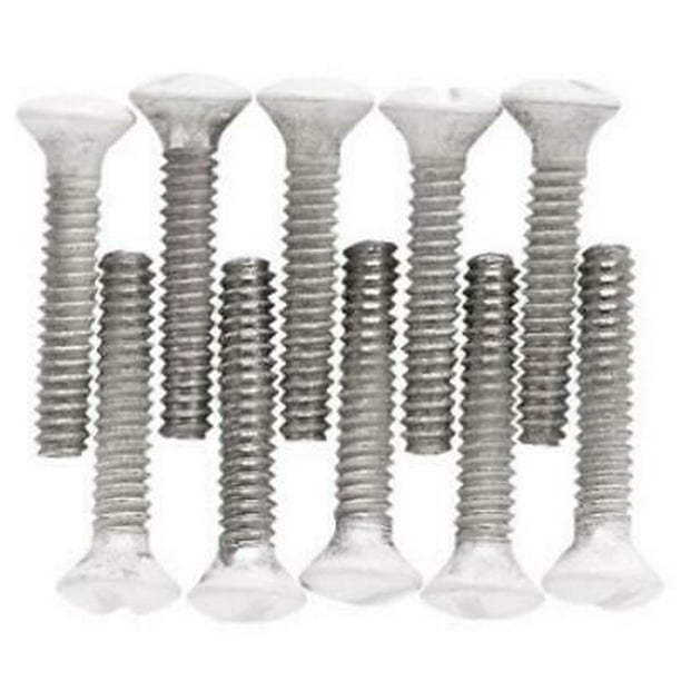 2PK 14 Count White Steel Wall Plate Screw Includes 10 Standard & 4