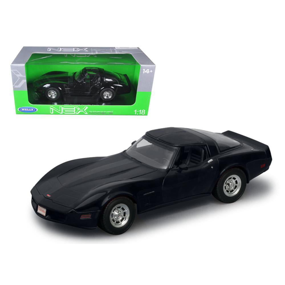 1982 CHEVROLET CORVETTE COUPE BLACK BY WELLY 1:18 BRAND NEW IN BOX