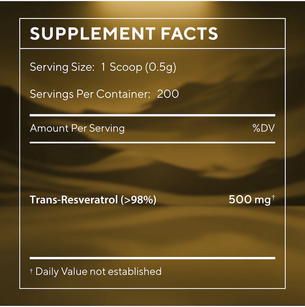 Renue By Science Trans-Resveratrol Powder, 100g, Resveratrol Supplement, 200 Servings