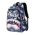 thumbnail image 5 of Shark Mouth Fashion Backpack for Boys Girls, Camo Big Capacity Bookbag Travel Laptop Daypack-Blue, 5 of 7