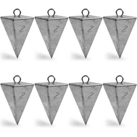 Pyramid Sinkers Fishing Weights Sinkers Saltwater Surf Fishing Weights Pyramid Weights Ocean Saltwater Fishing Gear Tackle 1oz 2oz 3oz 4oz 5oz 6oz 8oz