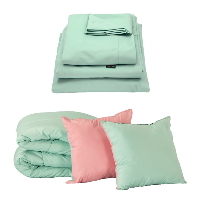 Set de Edredon Doble Vista Matrimonial Couzy Menta + Sabanas Softy