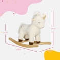 thumbnail image 5 of Qaba Rocking Horse,Plush Ride On Unicorn with Realistic Sound,Wooden Base,Toddler Rocking Horse for 2-4 Years,White,White Metal Toys Kids Bikes Riding Toys, 5 of 9