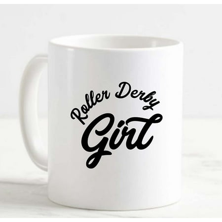 

Coffee Mug Roller Derby Girl Roller Skating Sports Female White Cup Funny Gifts for work office him her