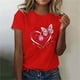 thumbnail image 3 of Tops Cortos para Mujeres, Cuello Redondo Impreso de Manga Corta Top Casual Hecho de Poliéster Cómodo para el Uso Diario de Primavera Verano, Manga Corta Top, 3 of 3
