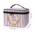 thumbnail image 5 of HELLHERO (8.86"x6.5"x5.9") Travel Makeup Bag with Brush Compartment Durable Polyester Travel Make Up Organizer Top-Handle Cosmetic Bag Easter Egg Wreath, 5 of 5