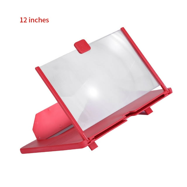 crativent Phone Screen Magnifier Plastic 3D Mobile Phone Screen Magnifier Screen Enlarger Universal Phone Video for Amplifier Holder Red 12in