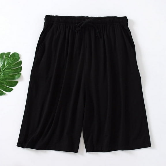 Lroveb Mens Casual Shorts Big and Tall Summer Lightweight Lounge Shorts Elastic Waist Baggy Athletic Shorts Loose Pajama Shorts with Pockets