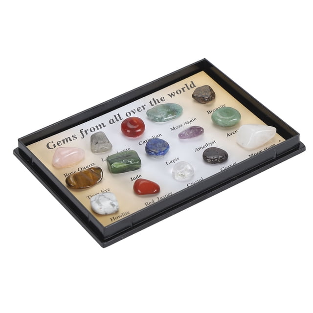 Kids Rocks and Minerals Collection Kit, Educational Science Set with Display Box,Rocks and Minerals Science Kit Geology Research Desktop Decoration