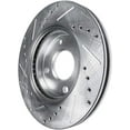 thumbnail image 3 of Detroit Axle - 4 Lugs Front Drilled & Slotted Brake Rotors for 00-06 Nissan Sentra 1.8L, 2000 2001 2002 2003 2004 2005 2006: 10.10'' Rotor, 3 of 7