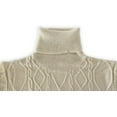 thumbnail image 3 of Women's Knee-Length Turtleneck Cable Knit Sweater Dress Sexy Long Sleeve Fitted Dress Dressy Casual Short Dresses, 3 of 9