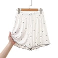 thumbnail image 4 of Hxshgdsn Ruffled Loungewear for Womens Star Printed Pajamas Shorts Elastic Waist Casual Sleepwear Bottoms Comfy Loungewear（White/L）, 4 of 6
