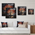 thumbnail image 4 of Designart "Orange Blue magic Maple Trees" Landscapes Print on Natural Pine Wood, 4 of 5