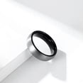 thumbnail image 3 of 4mm/6mm/8mm Tungsten Steel Bands Men's Silver Brushed Women's Black Ring Sz 6-12, 3 of 9