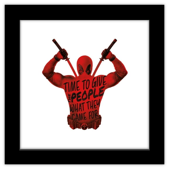 Gallery Pops Marvel Deadpool & Wolverine - Give The People What They Came For Wall Art, Black Framed Version, 12" x 12"