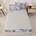 thumbnail image 4 of Erosebridal Gray Butterfly Print Zipper Twin Comforter Sets with Fitted Sheet and 2 Pillowcases,Pink Blue Insect Wash Zipper Bedding Set For Girls,Light Gray Reversible,4-Piece, 4 of 7