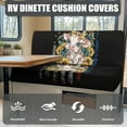 thumbnail image 4 of FORUDESIGNS Cow Sunflower Print RV Dinette Cushion Covers 2 Pieces Retro American Flag Camper Seat Covers Dinette Booth Elastic RV Couch Cover Loveseat Sofa Chair Cover, 4 of 7