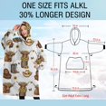 thumbnail image 4 of Oversized Wearable Blanket Hoodie,White Highland Cow Flower Barrel Pattern Sherpa Blanket Hoodie with Super Pockets,Super Warm Fuzzy Pullover for Women & Men, 4 of 6
