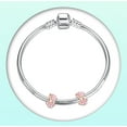 thumbnail image 5 of ROSIANNA 925 Sterling Silver Charm for Bracelets Rose Gold Pansy Flower Clip Charms Women Bracelet Charm, 5 of 6