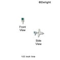 thumbnail image 4 of Silvertone Christmas Lights - Blue Resin Teal Crystal Post Earrings, 4 of 4