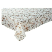 Camilla Branches Twigs Leaves Browns Gold White Textured Fabric Benson Mills (52 x 70 Rectangle)