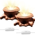 thumbnail image 1 of Aepiraza 2 Inch Round Wooden Led Lights Display Base, Warm Light Display Stand Root Carving Wooden Light Display Bases Hollow Mahogany Wood Led Base for Crystal Sphere Quartz Ball (2Pcs), 1 of 8