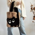 thumbnail image 2 of JennyShop Mujeres Tote Bolsa Con Bordado De Forma De Gatito, Moda Plush Schulter Bolso De Mano Lindo Gato Bajo El Brazo Bolsa, 2 of 6