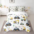 thumbnail image 2 of Homewish Crane Bulldozer Excavator 7-Piece Twin Bedding Sets,Equipped Truck Bedding Comforter Set,White Yellow Sheet Sets,Microfiber Bedroom Decor, 2 of 8