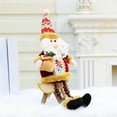 thumbnail image 2 of Christmas Figurines Plush Christmas Sitting Santa Claus Snowman Reindeer Christmas Ornament Long Legs Table Fireplace Decor Home Decoration, 11.8x4.7inch, 2 of 9