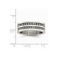 thumbnail image 6 of Stainless Steel 8mm Double Row Beaded Brushed  Polished Band, 6 of 6