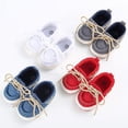 thumbnail image 2 of Baby Boys Girl Newborn Shoes Kids Denim Soft Sole First Walkers Toddler Infant Anti-Slip Prewalker Sneaker Shoes, 2 of 7