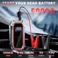 thumbnail image 4 of 5000A Portable Jump Starter with Air Compressor, 160 PSI Tire Inflator for Cars, Trucks & SUVs, 12V Car Battery Jumper Box with LCD Display, LED Light and USB Power Bank, 4 of 9