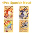 thumbnail image 1 of Cartas de Pokémon de Metal dorado Vmax GX, tarjetas en inglés y español, Charizard, Pikachu, Colección rara, tarjeta de entrenador de batalla, juguetes para niños, regalo Fivean unisex, 1 of 2