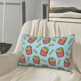 thumbnail image 4 of Plush Throw Pillow Covers, Cute Fries Blue A Pillow Cases with Invisible Zipper, Breathable Microfiber Pillow Cases Standard Size for Sleeping Bedroom Sofa Living Room 20x30, 4 of 5