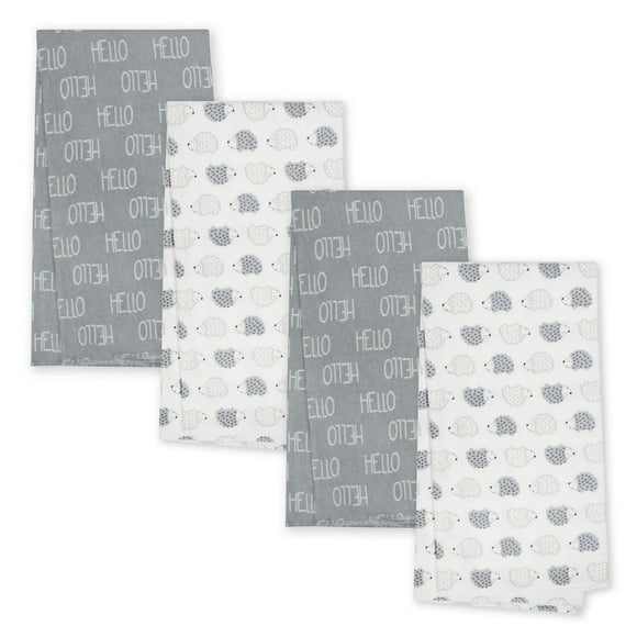 Paquet de 4 couvertures en flanelle biologique de Gerber, hérisson et Hello