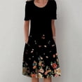 thumbnail image 2 of asddcavvf Robes pour Femmes Été Robe Décontractée à Col Rond avec Poches Manches Courtes Imprimée, 2 of 8