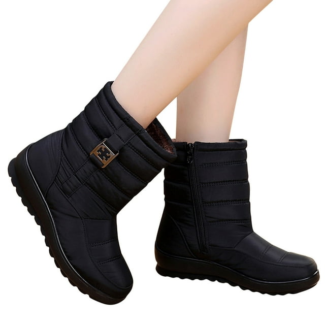 Styesk Bottes pour Femmes Bottes d'Extérieur pour Femmes Bottes de Neige Bout Rond Chaussures à Enfiler Bottes Décontractées Bottes de Travail pour Femmes