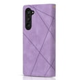 thumbnail image 4 of SaniMore for Samsung Galaxy Z Fold 5 Case with Card Slot, for Samsung Z Fold 5 [Zipper Pocket] Line Stitching Wallet Stand PU Leather Folio Flip Kickstand + Hand Strap Protective Shell, Purple, 4 of 9