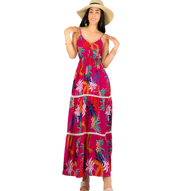 Vestido Maxi Casual Mujer Largo Cómodo de Tirantes