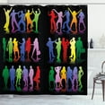 thumbnail image 1 of Science Party Shower Curtain, Colorful People Silhouettes Designed in Various Style Art Print, Fabric Bathroom Set with Hooks, 69W X 84L Inches Extra Long, Charcoal Grey Multicolor, by Ambesonne, 1 of 3