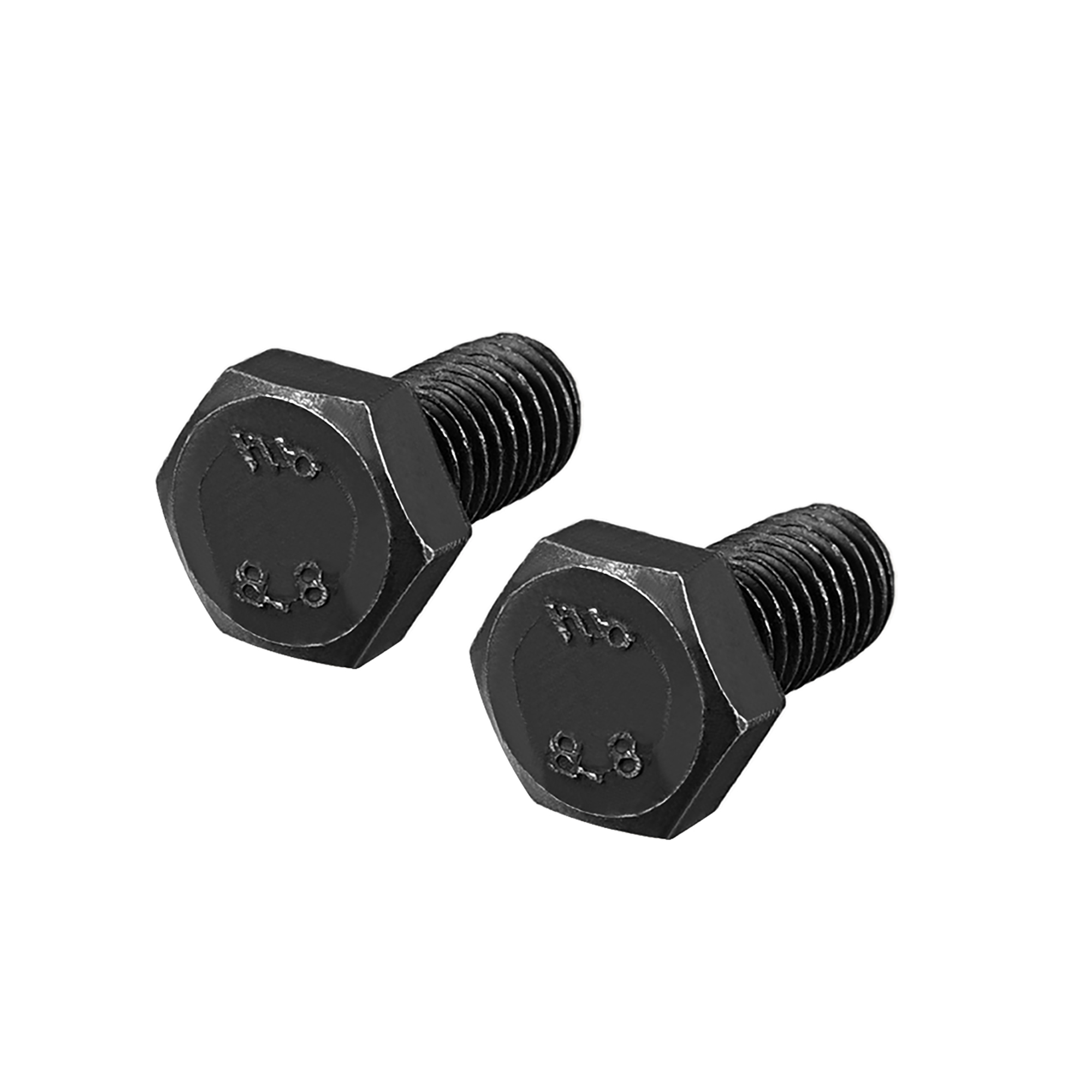 M8x16mm Hex Bolts Left Hand Grade 8.8 Carbon Steel Black 2 Pack