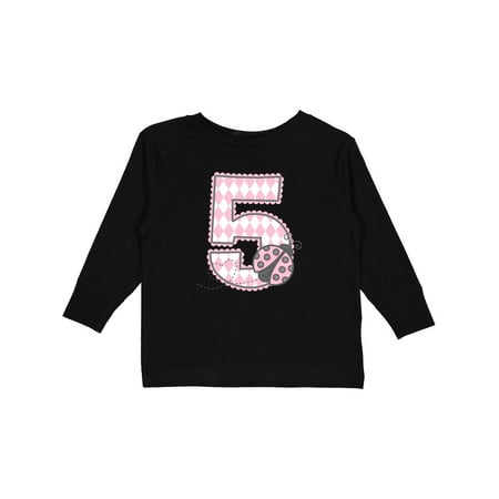 

Inktastic Pink Ladybug 5th Birthday Gift Toddler Toddler Girl Long Sleeve T-Shirt