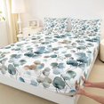 thumbnail image 3 of Feelyou Eucalyptus Leaves Child Bed Sheets, Blue Watercolor Plant King Sheets, Cartoon Botanical Theme Sheet Set, Ultra Soft Bedroom Decor, 4-Piece, 3 of 7
