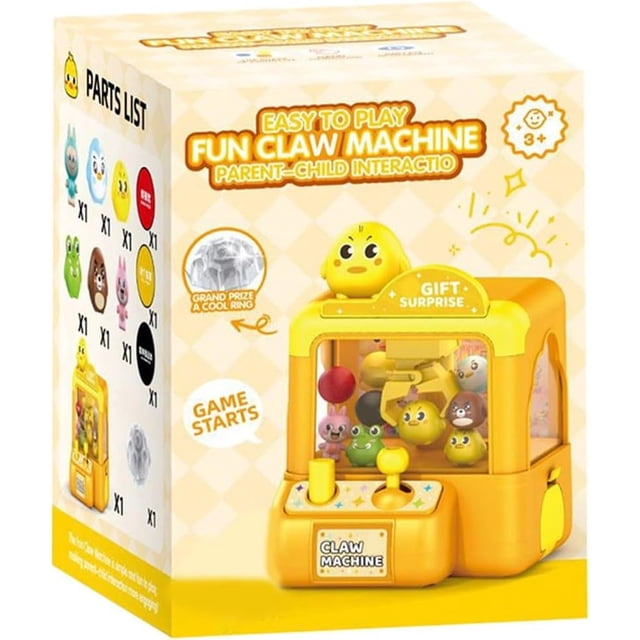 Mini Juguetes para la Máquina de Garras para Niños Juego de Arcade Electrónico, Tema de Animales Lindos con Premios de Peluche, Máquina de Garras para Niños Mini Vending