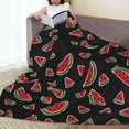 thumbnail image 6 of Honeii Watermelon Print Fleece Blanket - Throw Blanket for Bed, Sofa, Couch, Camping, and Travel , Microplush Ultra Soft Warm Blanket-50"x40", 6 of 7