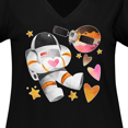 thumbnail image 4 of Inktastic Astronaut Valentine Outer Space Hearts Women's Plus Size V-Neck T-Shirt, 4 of 5